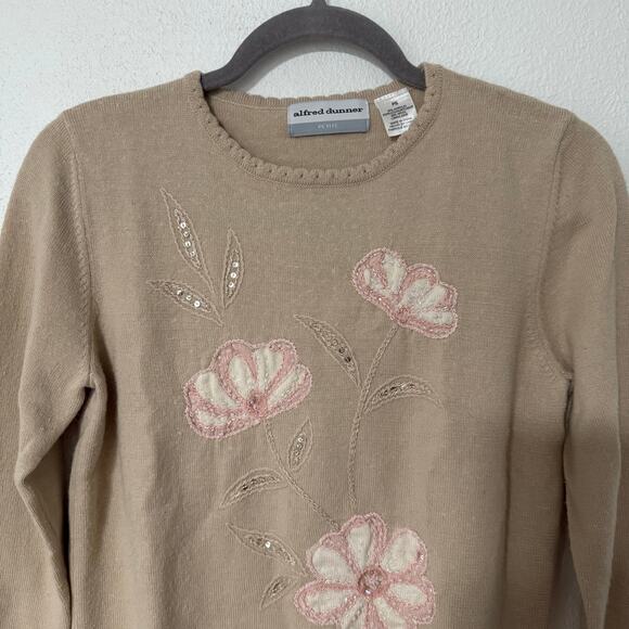 Alfred Dunner Women's Wool Blend Beaded Knit Sweater Size Small Petite - Picture 2 of 13